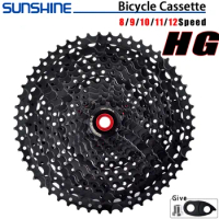 SUNSHINE Mountain Bike Black Cassette 8 9 10 11 12 Speed Velocidade MTB Bicycle Freewheel Sprocket 40/42/46/50/52T For SHIMANO