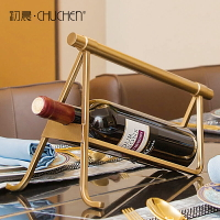創意紅酒架金屬擺件歐式輕奢美式客廳餐廳餐桌葡萄酒柜家居裝飾品
