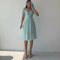 Bohemian Retro Dress Bohemian Retro Casual Single-Breasted V-Neck Elegant Lady Dress
