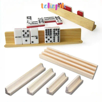 Domino Tiles Wooden Domino Rack Anti Slip Domino Tray Organizer Holder Ornament Mahjong For Kid Adul