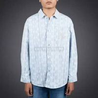 MLB CLASSIC NEW YORK YANKEES MONOGRAM JACQUARD LIGHT BLUE DENIM JACKET XL