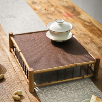 異興 竹編托盤茶具收納盤茶杯架 復古茶盤小托盤茶幾整理架置物架