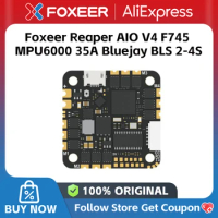 Foxeer Reaper AIO V4 F745 MPU6000 Flight Controller 35A Bluejay BLS 2-4S 4in1 ESC 25.5X25.5mm 2-4S for FPV Cinewhoop Drones