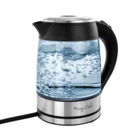 1.8 Liter Glass and Stainless Steel Electric Tea Kettle 360 cordless jug-kettle Boil-dry protection Cord-free serving
