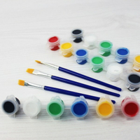 6色 壓克力顏料 2ml 畫筆/一袋50組入(定25) DIY塗鴉彩繪顏料 丙烯顏料 石膏顏料-AA-6248