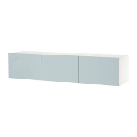 BESTÅ 電視櫃附門板, 白色/selsviken 淺藍灰色, 180x42x38 公分