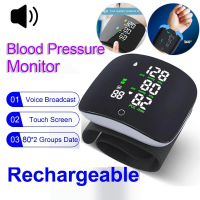 [5 Years Warranty]Wrist Blood Pressure Monitor Rechargeable Automatic Sphygmomanometer BP Monitor En
