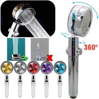 360 Degrees Turbo Rotating Fan Shower Head High Pressure Water Saving Spray Adjustable Showerhead Filters Bathroom Accessories