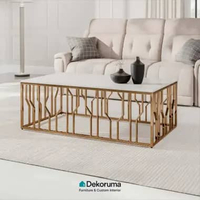 Dekoruma Tenzo FARO Meja Tamu / Meja Ruang Tamu / Meja Kopi dan Teh - Rose Gold