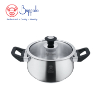 Buffalo 36620SN PRECIOUS II 304不銹鋼加厚底雙耳煲連玻璃蓋 20cm / 3.5L 香港行貨