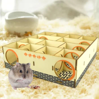 Hamster Maze Gerbils Wood House Activity Sport Mouse Exploring Toys Hideout House Labyrinth Puzzle Toy Small Pet Hideout Tunnel