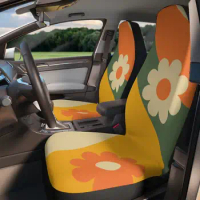 Wavy Flower Power Boho Hippie Car Seat Covers Car Seat Accessory Retro Mod Car Decor Vehicle Hippie Van Seat Cover Car Gift