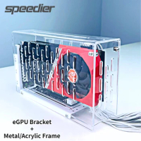 eGPU CASE Laptop External Graphics Video Card 2 Slot Magnetic Bracket+Acrylic Frame Dock GPU Holder Oculink PCIE GPU Display Kit