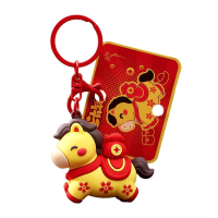 Cute Cartoon Horse Zodiac Keychain Car Keychain Bag Accessory Fashion Accessory
