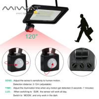 PIR Motion Sensor LED Flood Light Outdoor Warterproof Spotlights 100W 50W 30W 20W 10W Wall Reflector Outdoor Lighting
