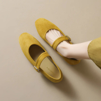 Weiwei Lady 313-26 French Retro Mary Jane Flats One Strap Shallow Soft Tread Ballet Flats for Women 