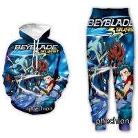 phechion New Men/Women Anime Beyblade 3D Print Clothing Long Sleeve Fashion Sweatshirt Hoodies Men Sport Long Pants P31