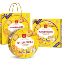 Combo 5 hộp Bánh Quy Bơ Butter Cookies Hộp Thiếc 240g & 650g Giòn Thơm Quà Tết Cao Cấp Sang Trọng