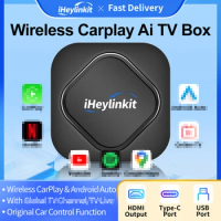 iHeylinkit Wireless CarPlay Ai Box Android Auto Adapter Upgrade CarPlay Dongle Support Netflix for Mazda Audi VW Benz