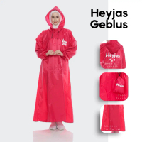 Jas Hujan Gamis Wanita Syari Geblus Jumbo Pink by Heyjas Dewasa