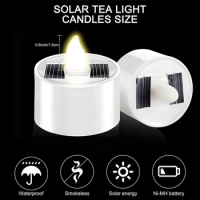 Solar Tea Light Led Candles Flameless Outdoor Waterproof Solar Tea Lights Rechargeable Candles for Party Garden Home Decor