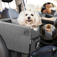 Seat Central Control Nonslip Dog Carriers Safe Car Armrest  Booster Kennel Bed For Small Dog Cat Travel Shoulder Bags