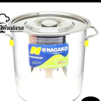 Stockpot Stock Pot Jumbo Besar Kapasitas 12 Liter Panci Stainless Steel Gagang Kuping Nagako Langsen