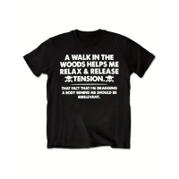 Mens Dark Humor T-Shirt - A Walk in the Woods Print | 100%, Short Sleeve, Relaxed Fit, Casual Spor