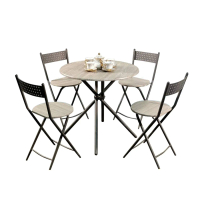 Global House DELICATO ชุดโต๊ะอาหาร 4 ที่นั่ง รุ่น HY1Z4Y โต๊ะ: 80x80x77 ซม. เก้าอี้:34x37x83.5 ซม. ส