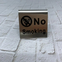 promo Plat no smoking sign dilarang merokok meja table stainless besi rokok