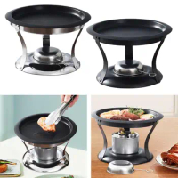 Korean Table Top Barbecue Grill Nonstick Stainless Steel Stove Table Grill for 1-2 People Hiking Cooking Picnics Fishing