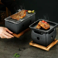 Mini charcoal barbecue grill table BBQ grills household Commercial hotel kebab stove heating stove Small fire basin Boiled coffe