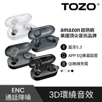 TOZO T10S降噪運動立體聲真無線藍牙耳機(專屬APP/ENC通話降噪/原廠公司貨/亞馬遜熱賣)