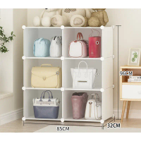Kệ tủ đựng túi xách, balo, mỹ phẩm, cửa trong suốt bằng nhựa thông minh sâu 32cm -H2 Store