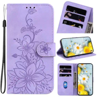 Lily Floral Flip Case For Motorola Moto G7 E6 G8 G Power Lite Play Plus E6S E6i One Macro Fusion 5G Wallet Card Slots Cover