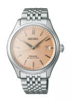 Seiko 精工 Presage 經典系列日期顯示「Araigaki」淡柿子錶盤不鏽鋼錶帶自動錶 SPB467J1