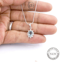Liontin Imut Sky Topaz Perak 925 Kembang Jawan