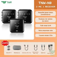 TNW-N9/N8 Wireless Microphone Professional Wireless 2 Mikrofon untuk HP DSLR Zoom Youtube Vlog Live
