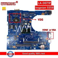 LA-D071P With i3/i5/i7 CPU V2G Notebook Mainboard For Dell Inspiron 5559 5759 5459 3559 Laptop Motherboard 100% Tested OK