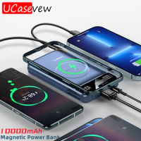 10000mAh Magnetic Wireless Charger Power Bank for iPhone 14 Xiaomi Samsung Poverbank Portable External Battery Charger Powerbank