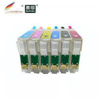 (RCE821-826) T0821 - T0826 Ink Cartridges For Epson R270 R390 TX650 T50 T59 RX590 TX700W TX800W T50 TX720 TX700 TX800 RX610
