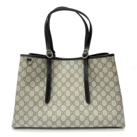 【GUCCI 古馳】815213 新款GG Emblem系列手提肩背托特包(藍黑色)