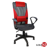 LOGIS邏爵-簡單生活弧型扶手全網椅電腦椅/辦公椅(四色)