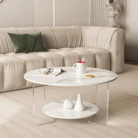 White Sofa Side Coffee Tables Modern Floor Regale Acrylic Coffee Tables Designer Minimalist Mueble Salon Aesthetic Furnitures