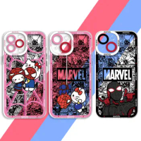 Phone Case for Samsung Galaxy A03 A02 A31 A71 A04 A03 Core A50 A51 A10s A30 A05s A20s Marvel Cute Spidermans Hello Kitty Cover