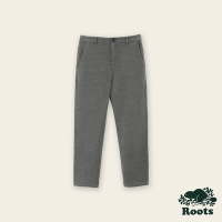 Roots男裝-城市悠遊系列 彈性保暖平織長褲-碳黑色