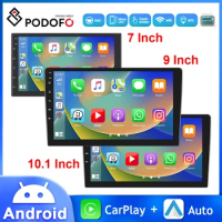 Podofo 10.1"/9"/7 " Android Car Radio 2Din Multimedia Video Player Carplay Android Auto Car Stereo For Toyota Volkswagen Hyundai