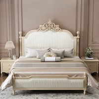 Queen Size Aesthetic Double Bed Modern Luxury Cute White Bedroom King Double Bed Princess Frame Cama Box Casal Home Furniture