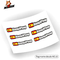 Flag and name stickers custom mountain bike frame logo personal name decals custom rider ID sticker bicycle decals