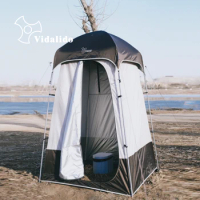 Vidalido Outdoor Strong Shower Tent Toilet Dressing Changing Room Movable WC Fishing Sunshade Multipurpose with Bottom PE Mat